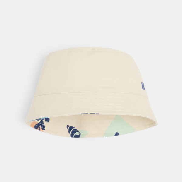 قبعة بوجهين للأولاد، اللون بيج.